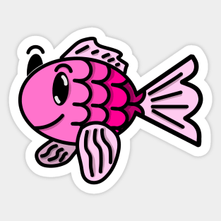 Pink Fish Sticker